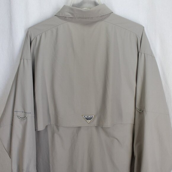 Columbia PFG Shirt Mens Size XL Tan Long Sleeve Vented Button Front Fishing - Picture 7 of 7